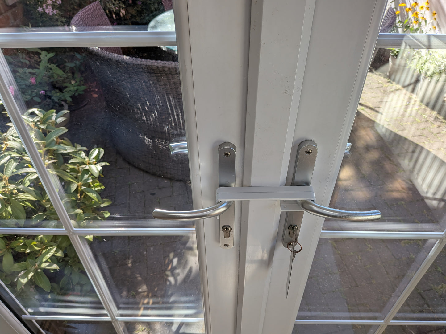 Geeloc Patio Door Security Lock — No-Key Brace for French & Patio Doors | Handmade in UK
